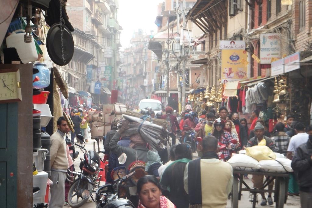 drukte in Kathmandu